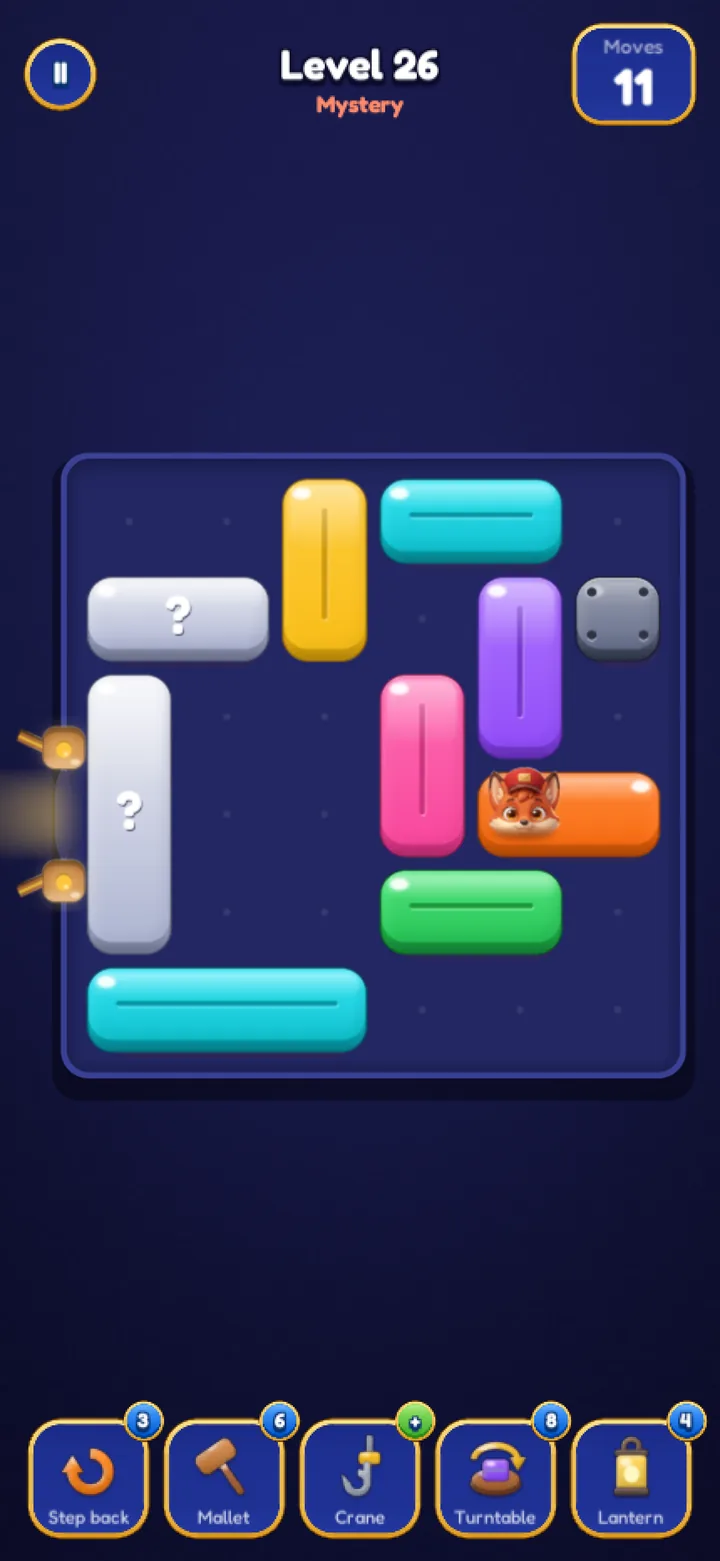 A mystery level with sealed crates marked with a question mark.